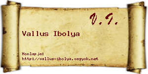 Vallus Ibolya névjegykártya